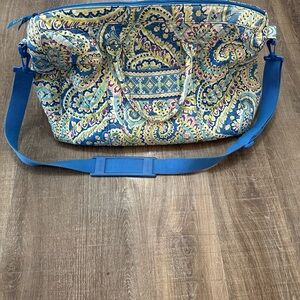 Vera Bradley Blue and Cream Paisley duffle/ diaper Bag